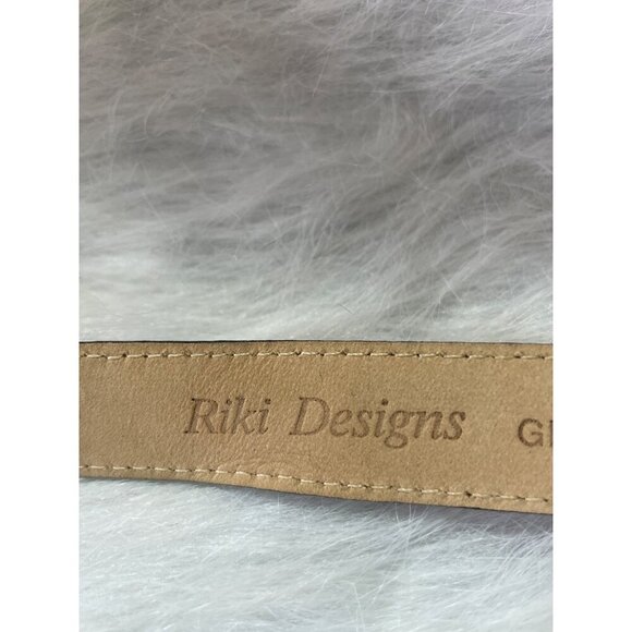 Red Leather Belt With Gold Buckle & Spiral Detail By Riki Designs Small Size Gen - Picture 5 of 8